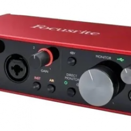 Interface de áudio Focusrite Scarlett 2i2 3ª geração Placa de gravação - Foto 2