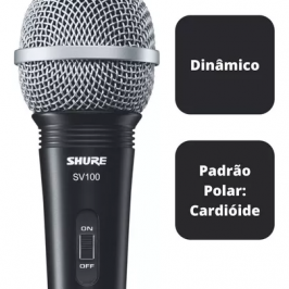 Microfone Com fio Shure SV100 Com cabo Dinamico - Foto 4