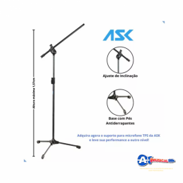 Pedestal para microfone ASK suporte TPS
