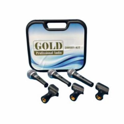 Detalhes do produto Microfone kit C/3 peças com Cachimbo Gold Dm581 Kit