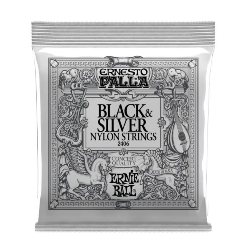 Encord. Violão Nilon Ernieball 2406 Black & Silver Ernesto Palla