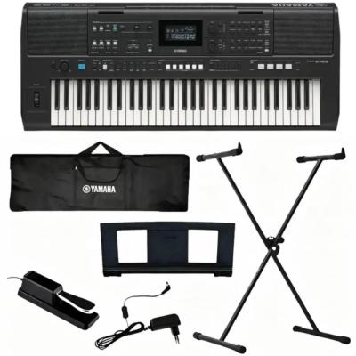 Kit teclado Yamaha Psr-e483+Fonte+Capa+Suporte+Pedal Sustem+Capa