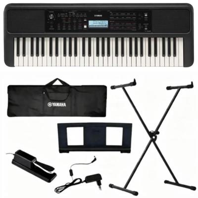 Kit Teclado Yamaha Psr-e383+Fonte+Capa+Suporte+Pedal Sustem