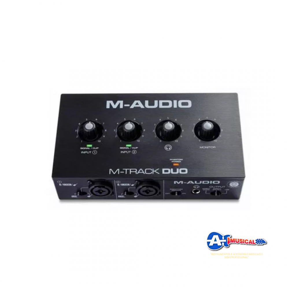 Placa de Audio Interface Gravação M-audio M-track duo 2 canais