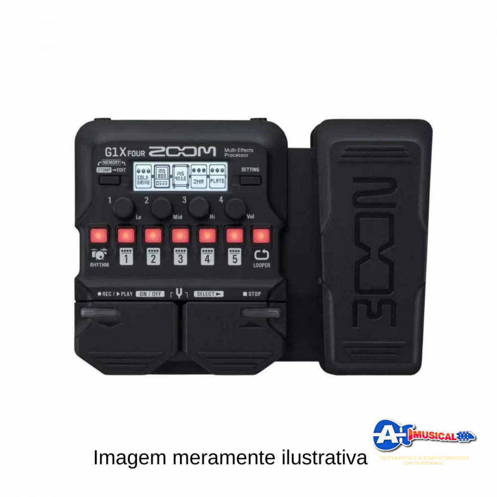Pedaleira Guitarra Zoom G1x Four pedal efeitos 