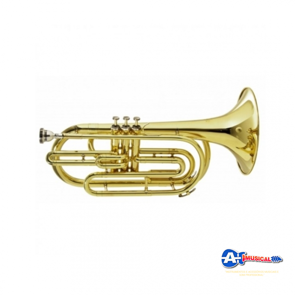 Trombonito Sib Dourado Trombone de marcha